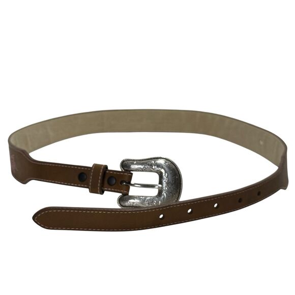 Wrangler Girls HEART CONCHO Taper Leather Western Belt Pink Embroidery Sz XXL - Picture 4 of 8